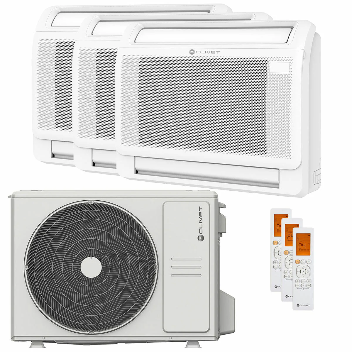 Condizionatore Clivet CONSOLE 3 trial split 9000+12000+12000 BTU inverter A++  unità esterna 7.9 kW