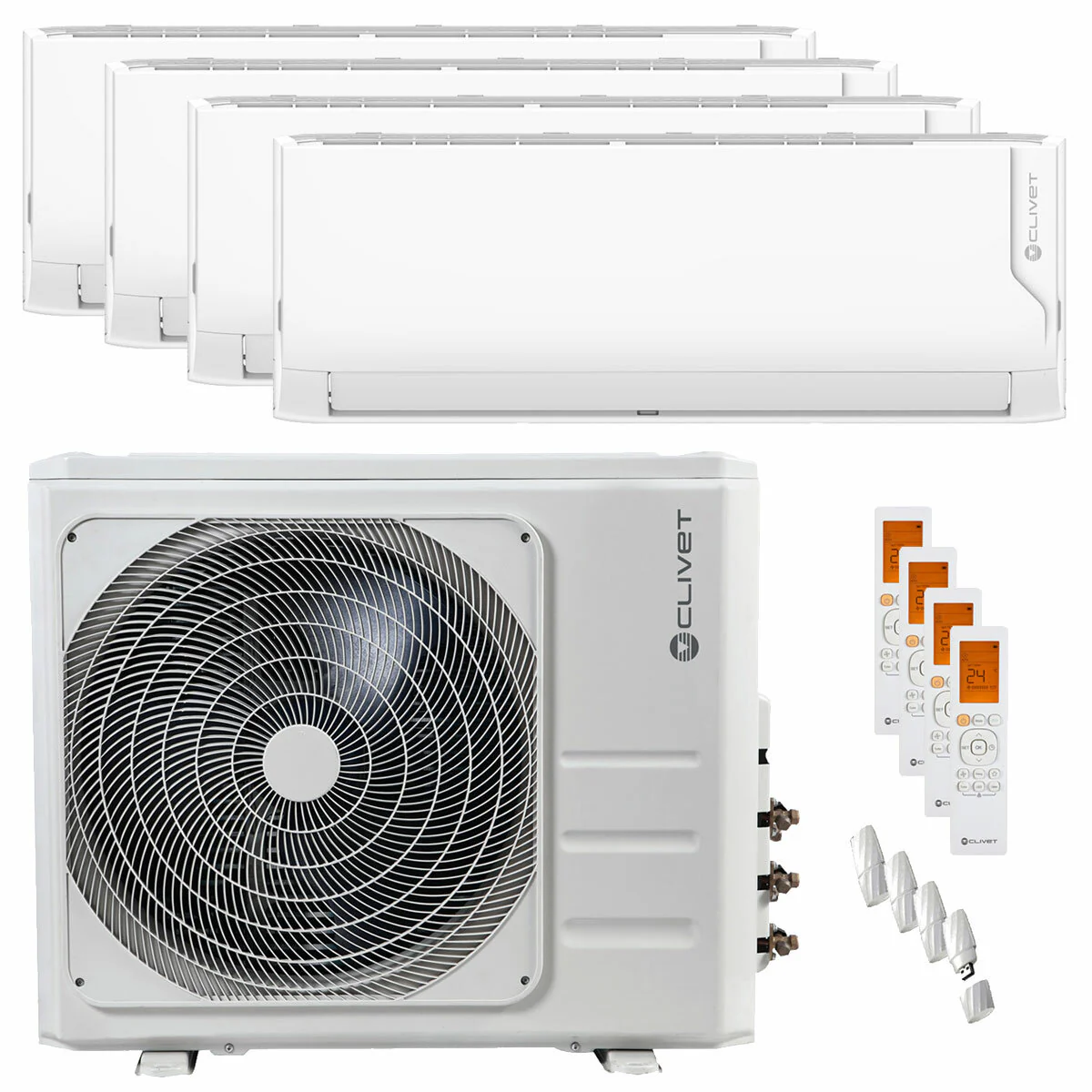 Condizionatore Clivet Cristallo 2 quadri split 9000+9000+12000+12000 BTU inverter A++ wifi unità esterna 10.5 kW
