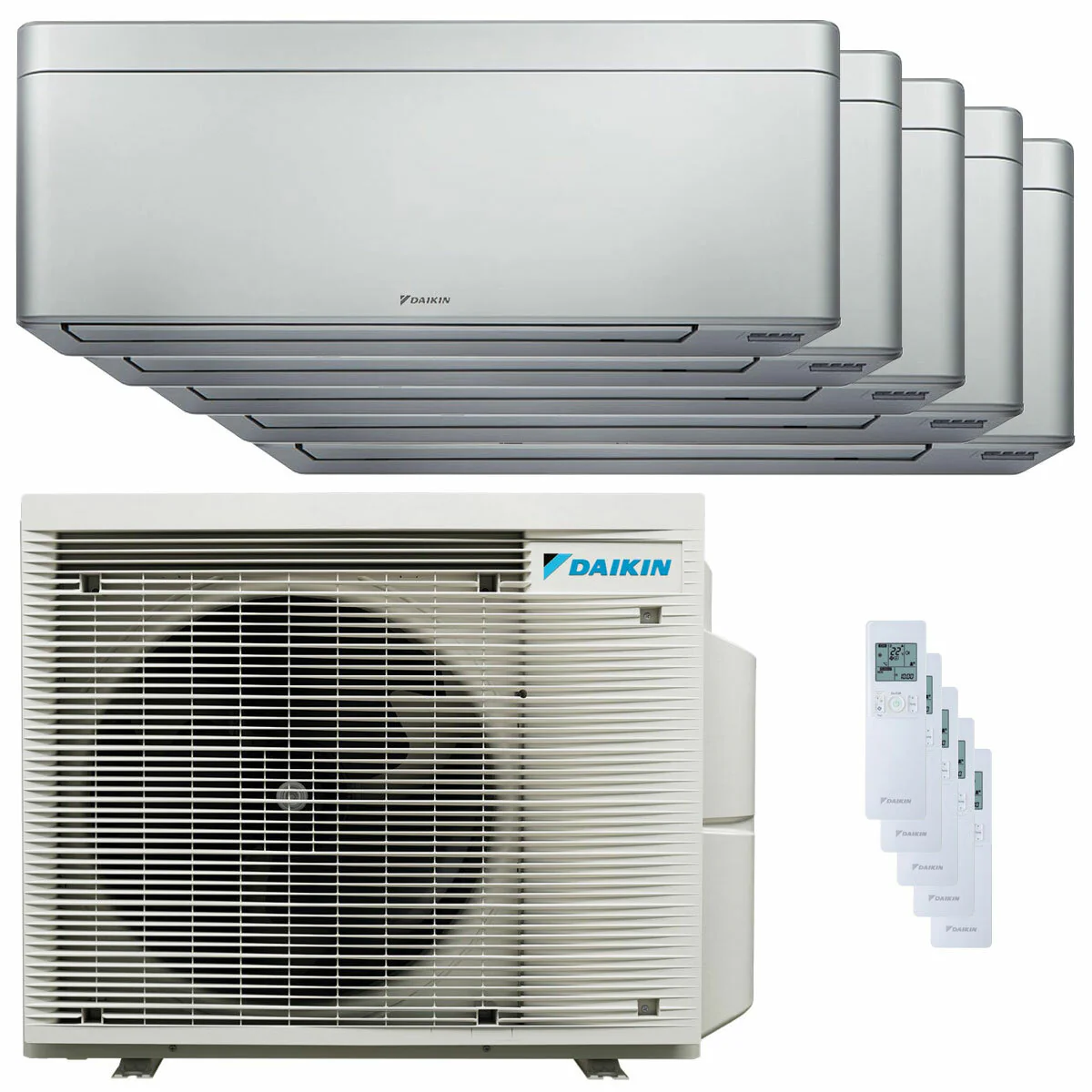 Condizionatore Daikin Stylish Silver penta split 9000+9000+9000+9000+18000 BTU inverter A++ wifi unità esterna 7.8 kW