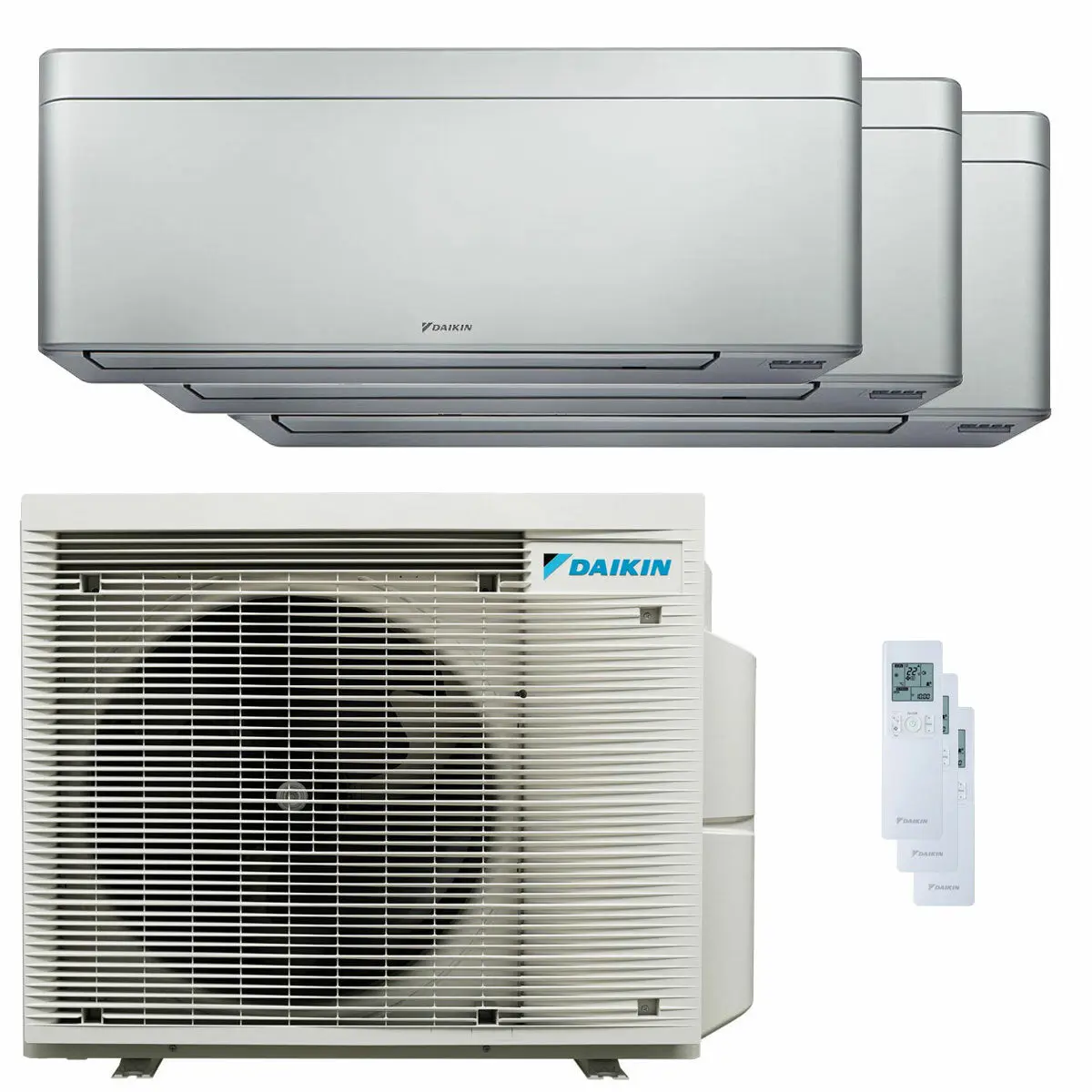 Condizionatore Daikin Stylish Silver trial split 7000+7000+15000 BTU inverter A+++ wifi unità esterna 5 kW