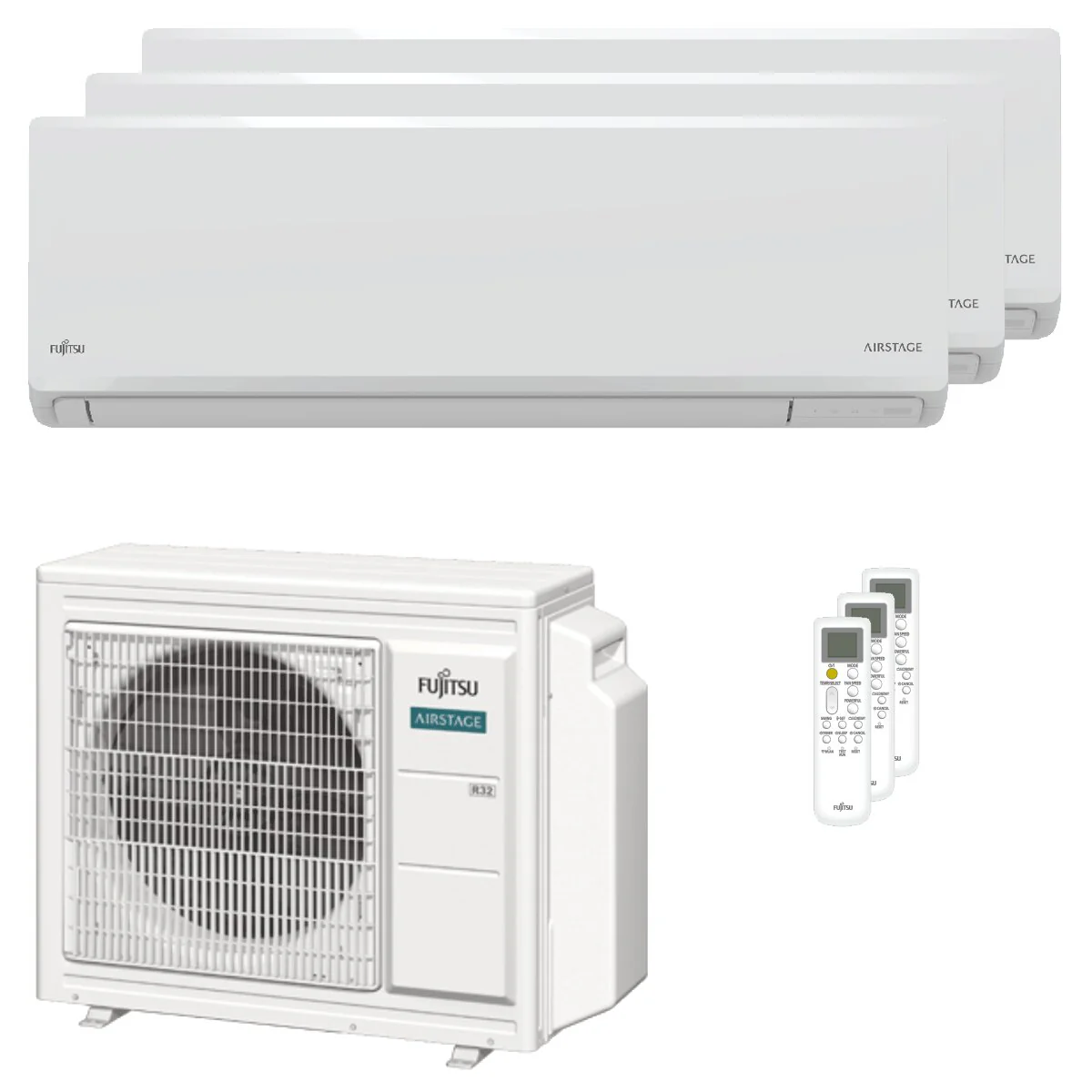 Condizionatore Fujitsu Serie KN WiFi trial split 9000+9000+12000 BTU inverter A+++ wifi unità esterna 5.4 kW