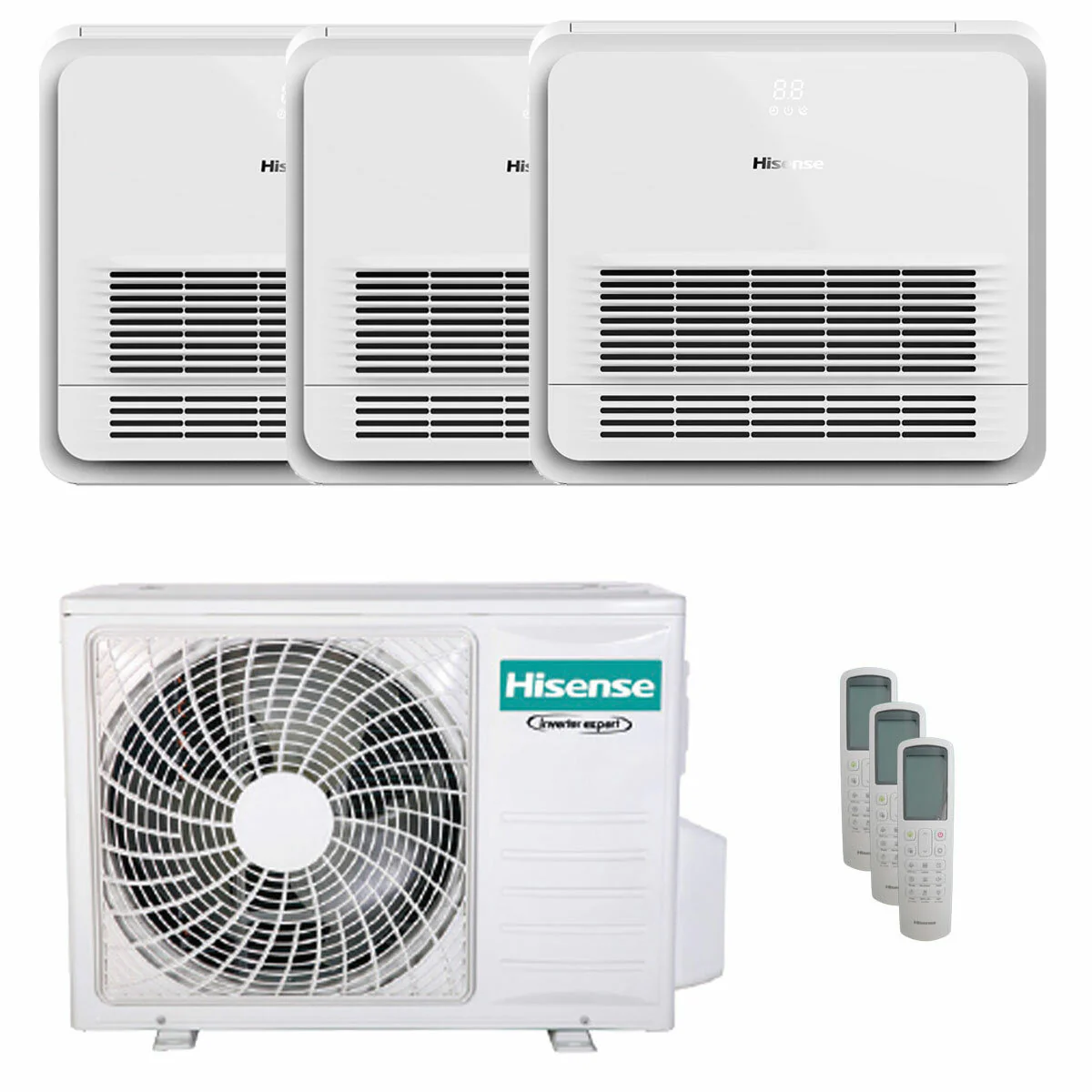 Condizionatore Hisense Console AKT trial split 9000+9000+9000 BTU inverter A++ unità esterna 7 kW