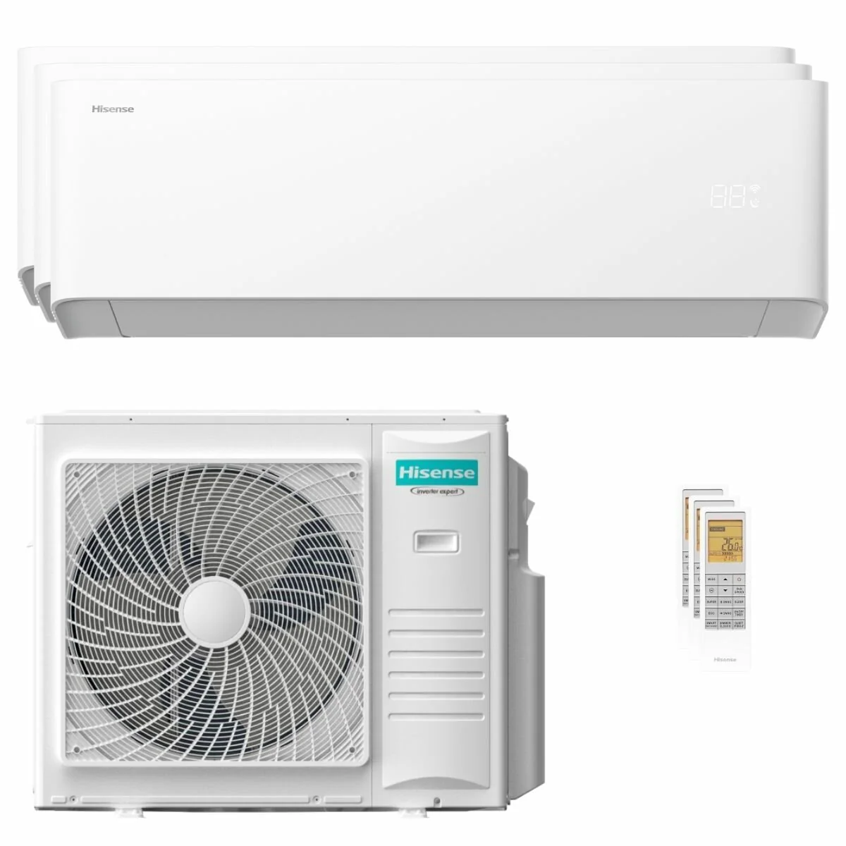 Condizionatore Hisense Uni HB trial split 9000+9000+24000 BTU inverter A++ wifi unità esterna 10 kW
