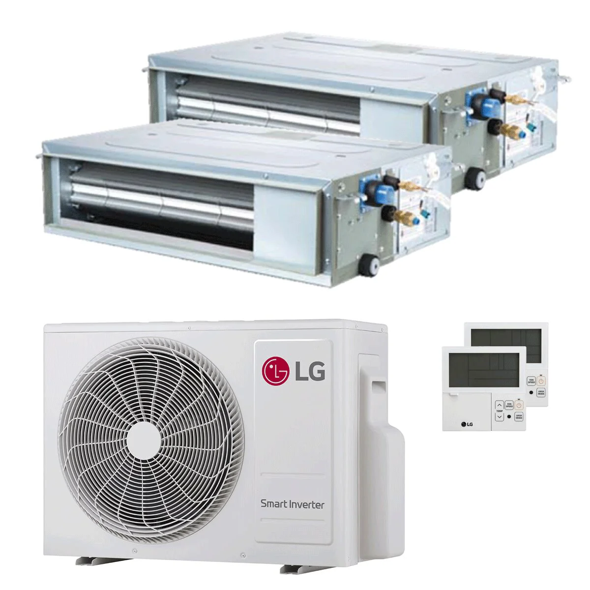 Condizionatore LG Canalizzabile CL dual split 9000+9000 BTU inverter A+++  unità esterna 4.7 kW