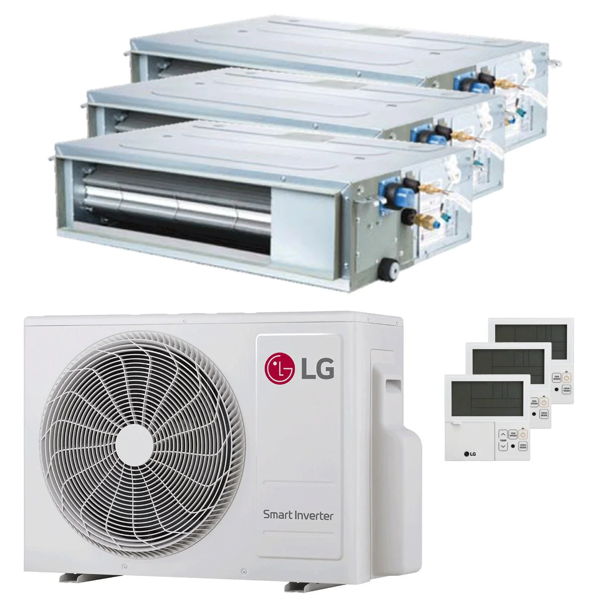 Condizionatore LG Canalizzabile CL trial split 9000+9000+12000 BTU inverter A+++  unità esterna 5.3 kW