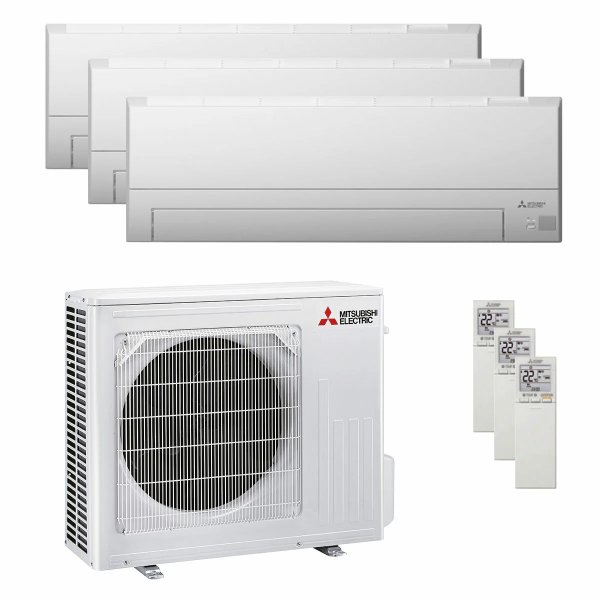 Condizionatore Mitsubishi Electric Serie BT trial split 9000+12000+12000 BTU R32 Inverter A++ WiFi unità esterna 5.4 kW