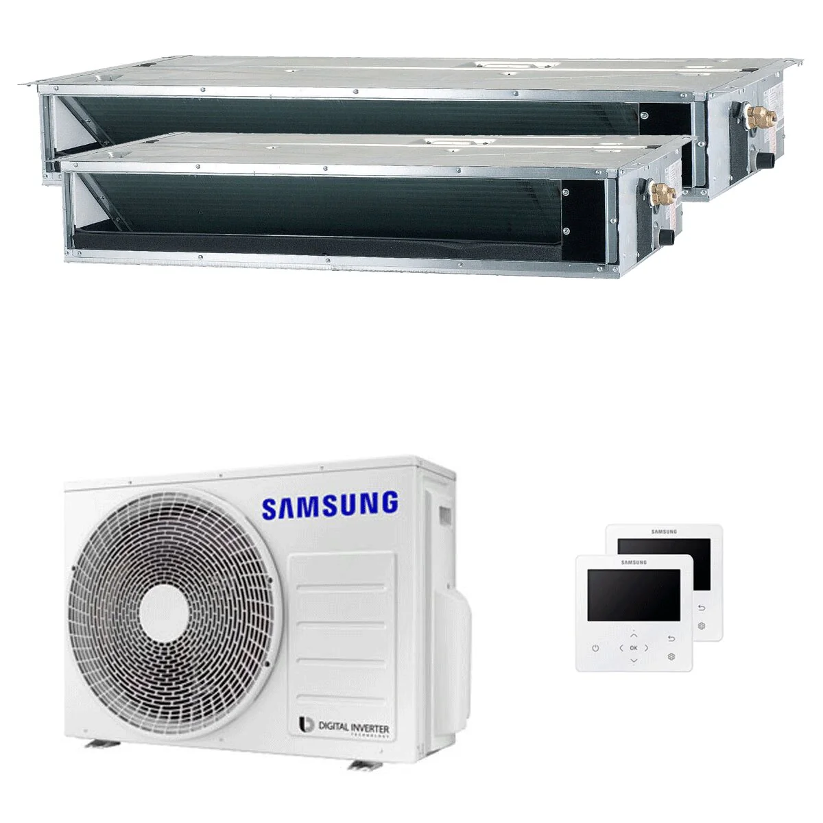 Condizionatore Samsung canalizzabile dual split 9000+18000 BTU inverter A+++ unità esterna 5,2 kW