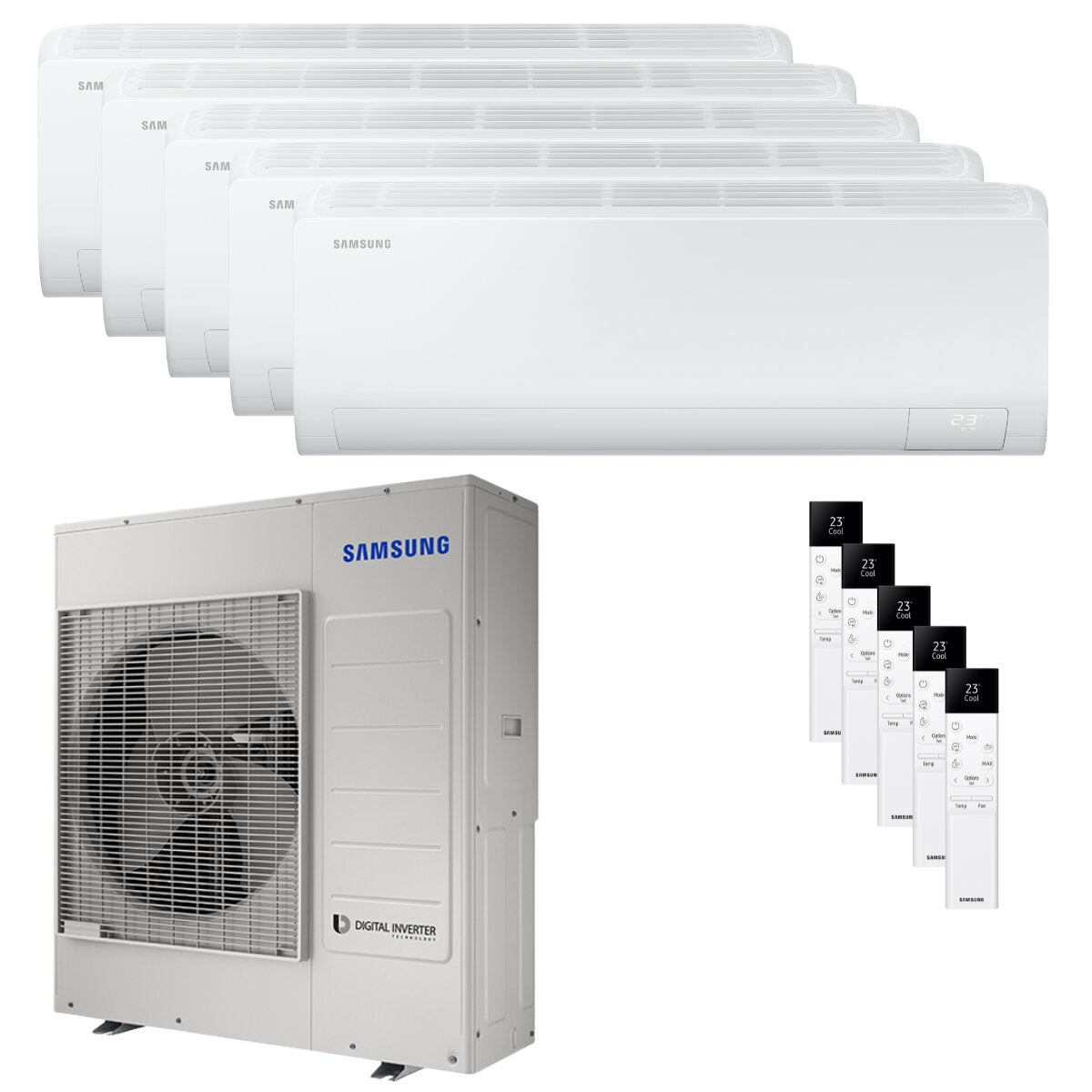 Condizionatore Samsung Cebu S2 penta split 7000+7000+7000+7000+9000 BTU inverter A++ wifi unità esterna 10 kW