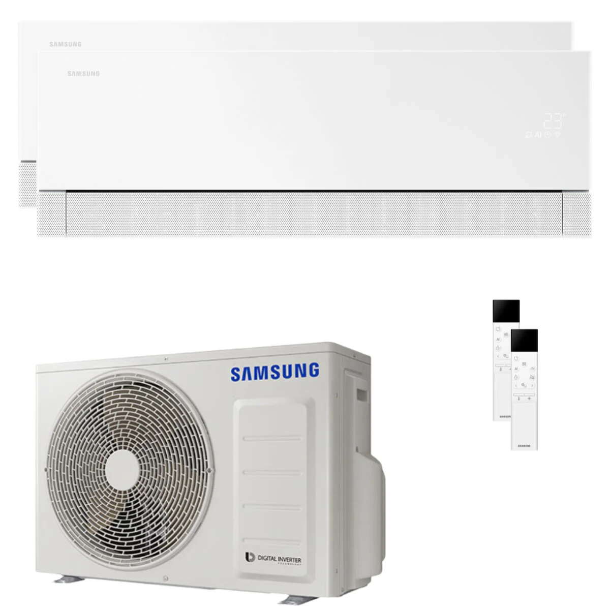 Condizionatore Samsung WindFree Première Plus dual split 12000+12000 BTU inverter A+++ wifi unità esterna 5 kW