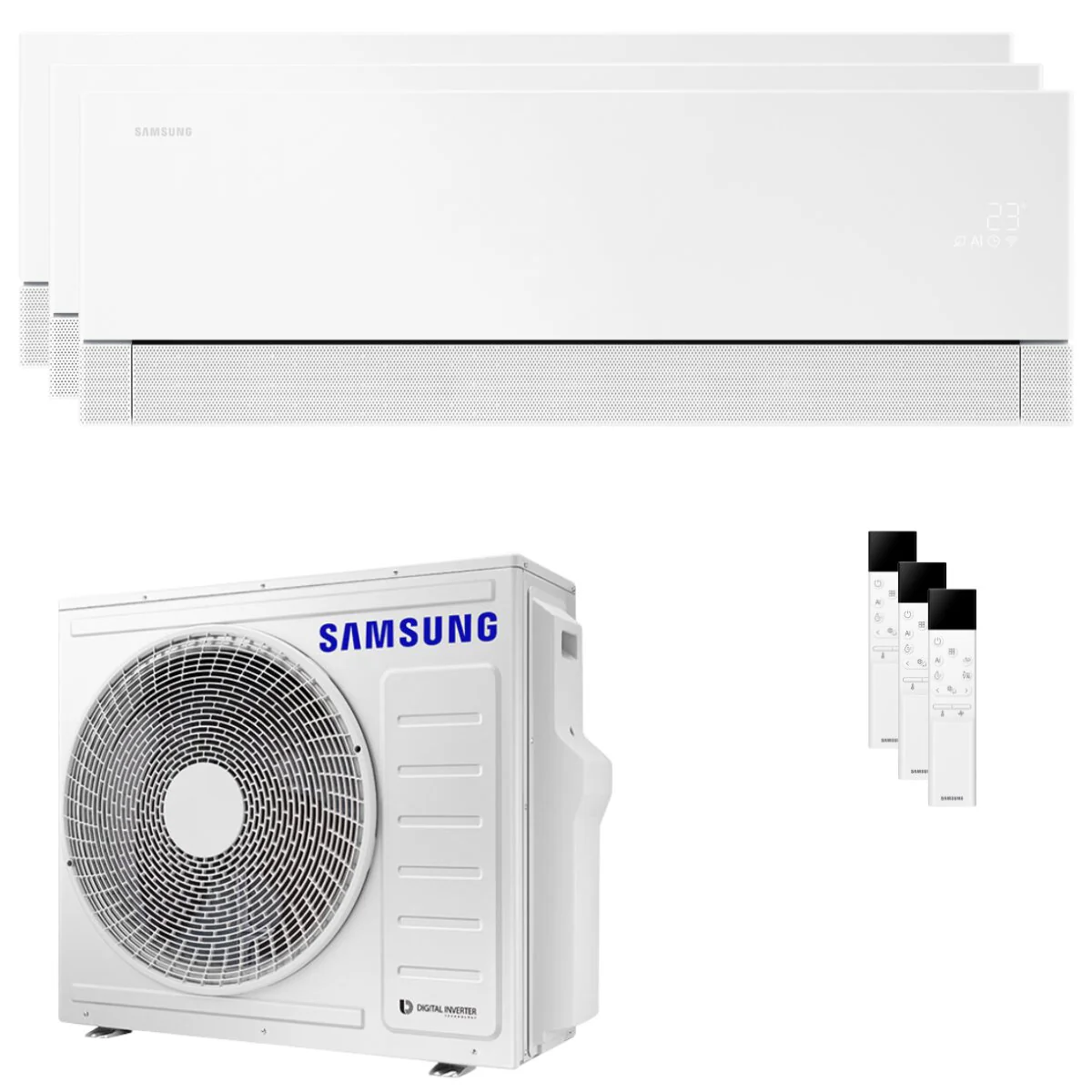 Condizionatore Samsung WindFree Première Plus trial split 12000+12000+12000 BTU inverter A++ wifi unità esterna 8 kW