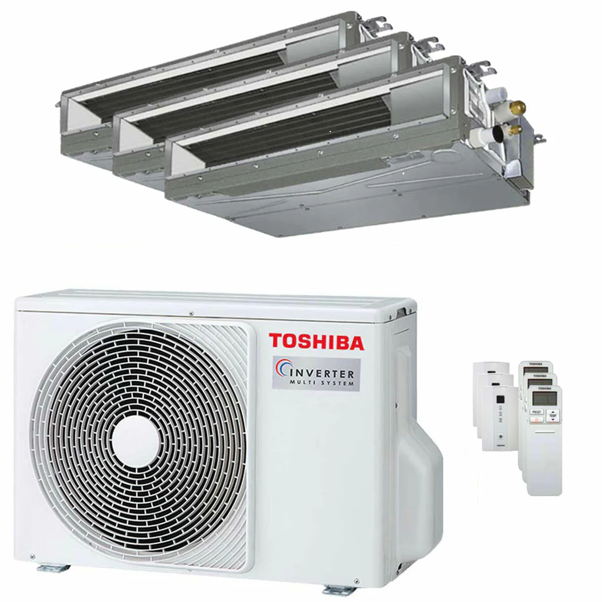 Condizionatore Toshiba Canalizzabile U2 trial split 7000+7000+12000 BTU inverter A+++  unità esterna 5.2 kW