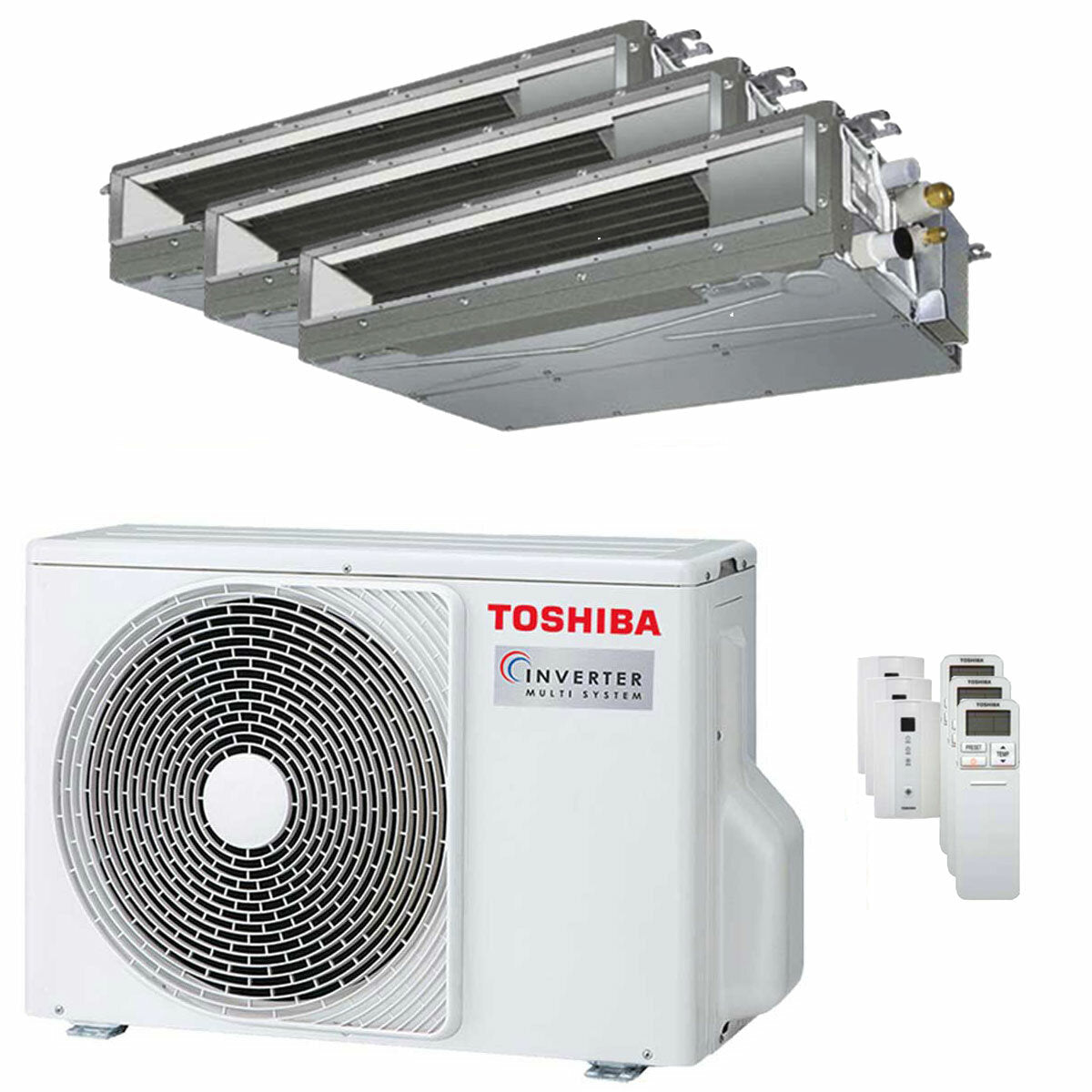 Condizionatore Toshiba Canalizzabile U2 trial split 7000+9000+12000 BTU inverter A+++ unità esterna 5.2 kW