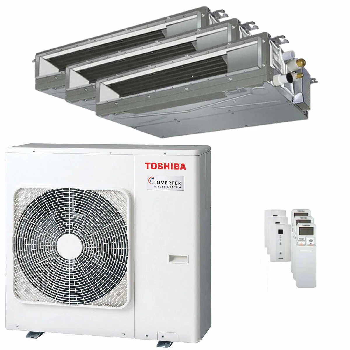 Condizionatore Toshiba Canalizzabile U2 trial split 9000+9000+22000 BTU inverter A+++  unità esterna 7 kW