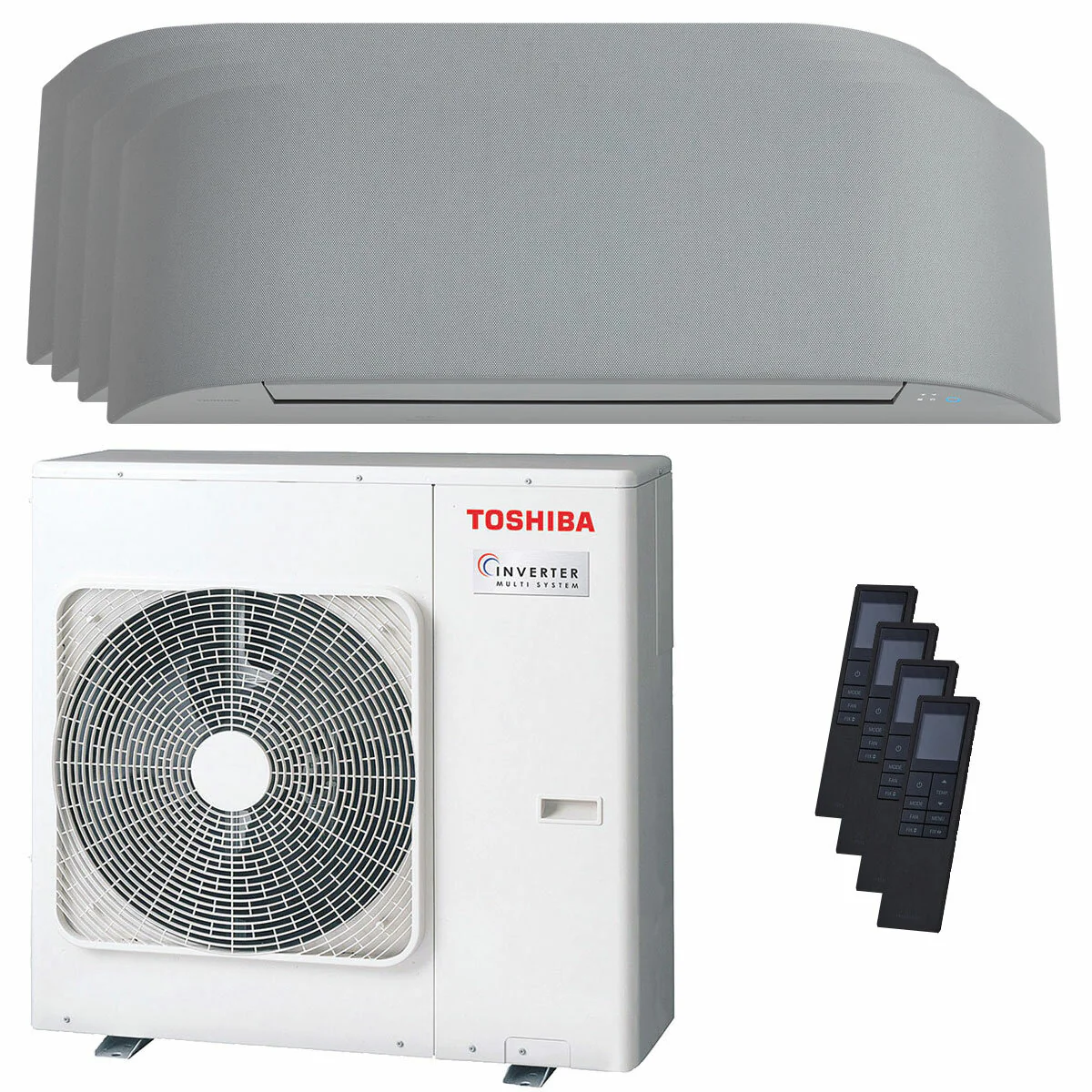 Condizionatore Toshiba Haori quadri split 7000+7000+9000+16000 BTU inverter A++ wifi unità esterna 8 kW