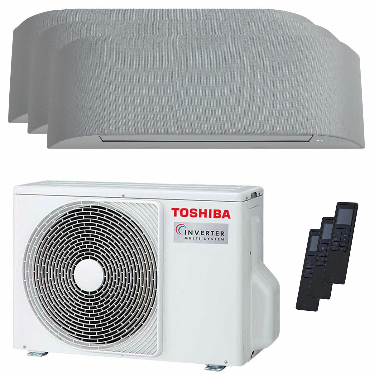 Condizionatore Toshiba Haori trial split 7000+7000+12000 BTU inverter A+++ wifi unità esterna 5.2 kW