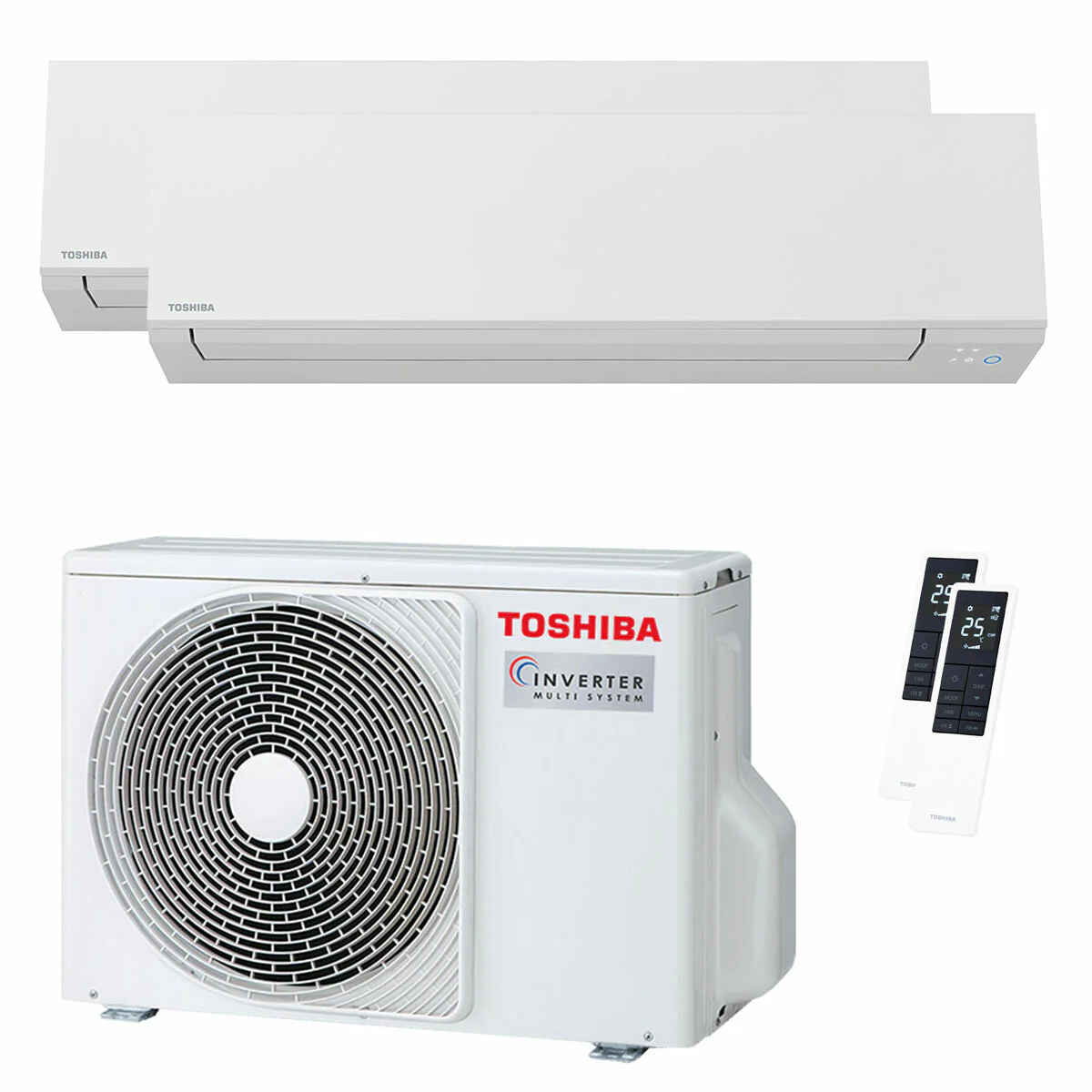Condizionatore Toshiba SHORAI Edge White dual split 5000+5000 BTU inverter A++ wifi unità esterna 3.3 kW
