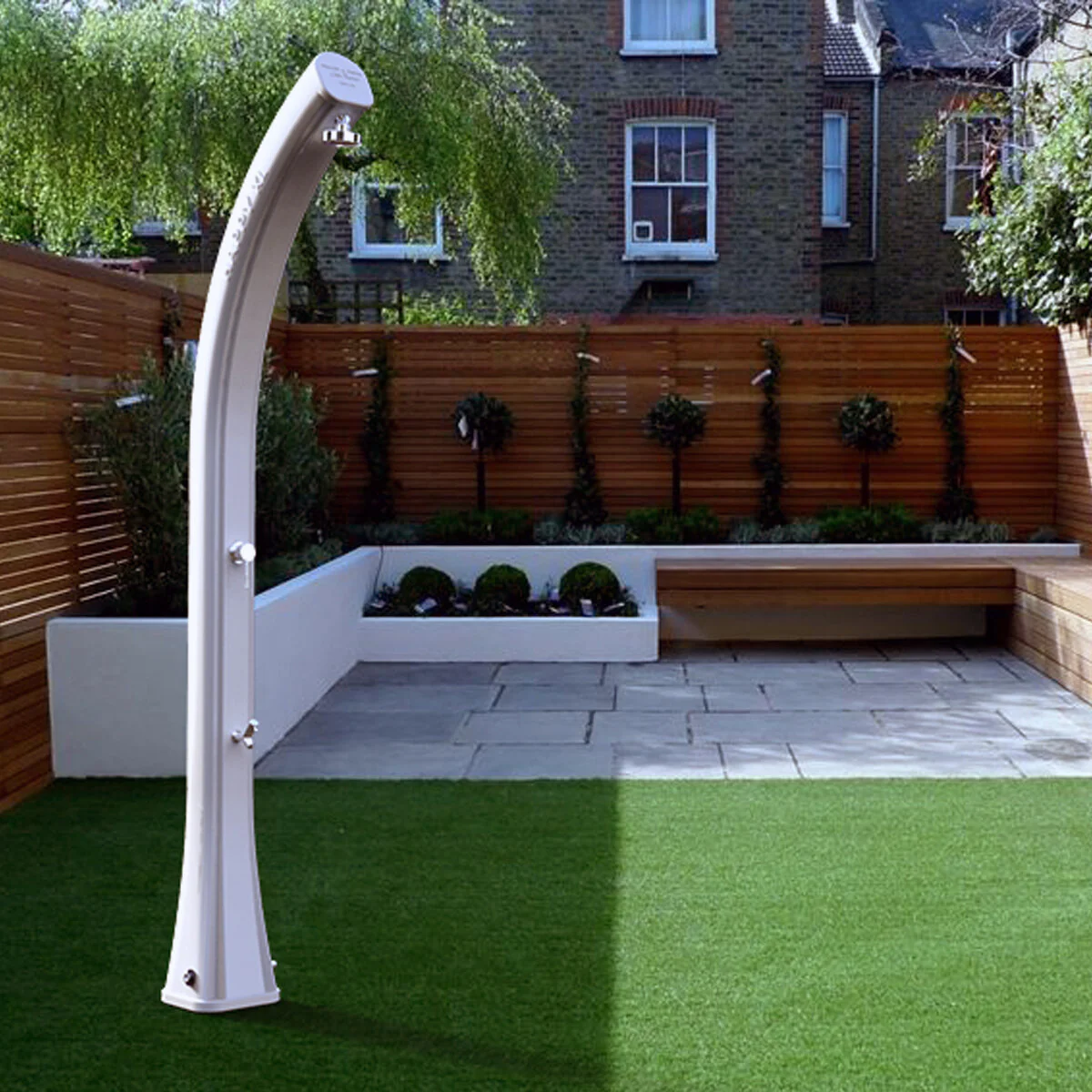 Doccia solare da giardino Arkema Happy XL con lavapiedi 44 litri verde scuro - Image 3