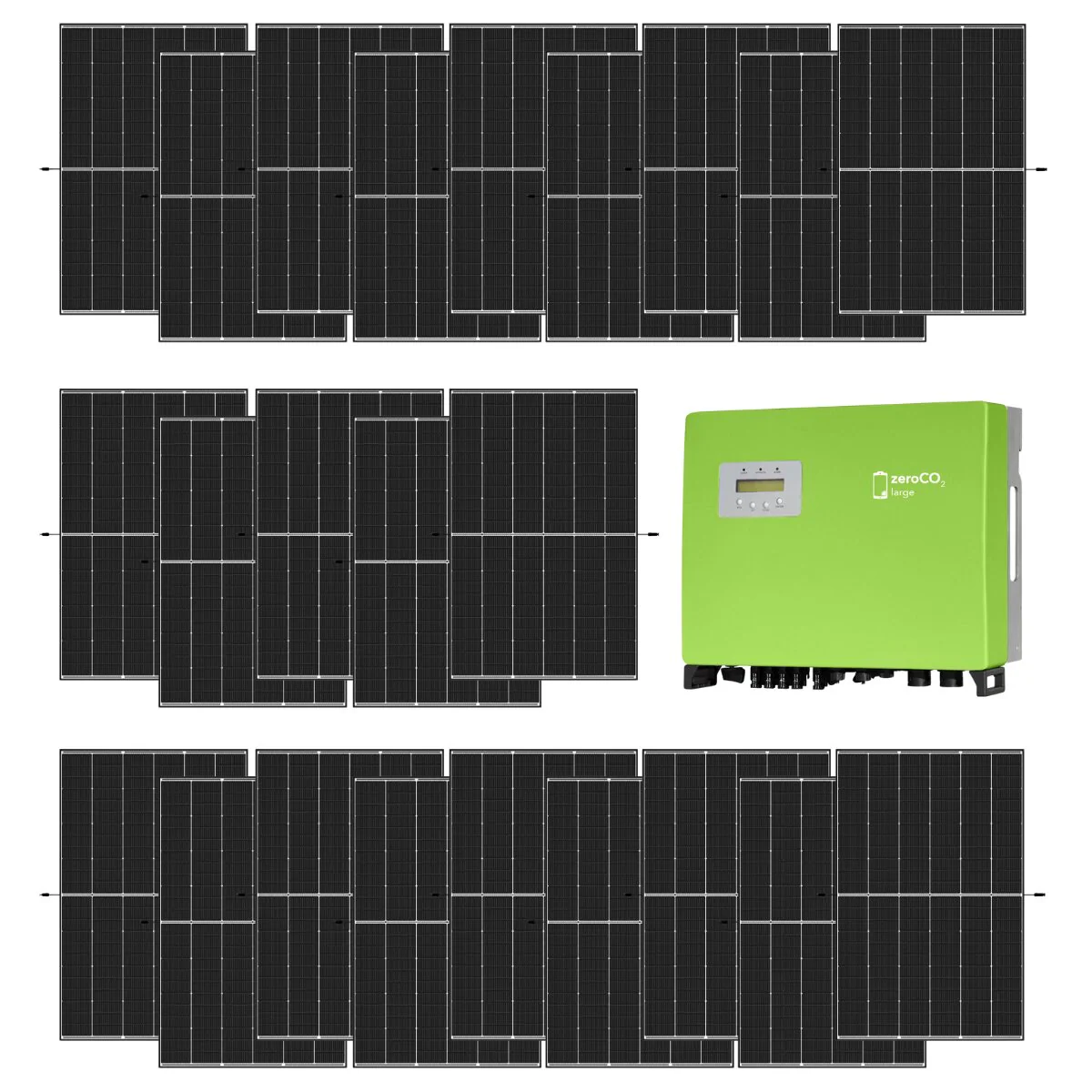 Kit fotovoltaico 10 kW con 23 pannelli fotovoltaici Trina Solar 450 W + Inverter Energy trifase 10 kW