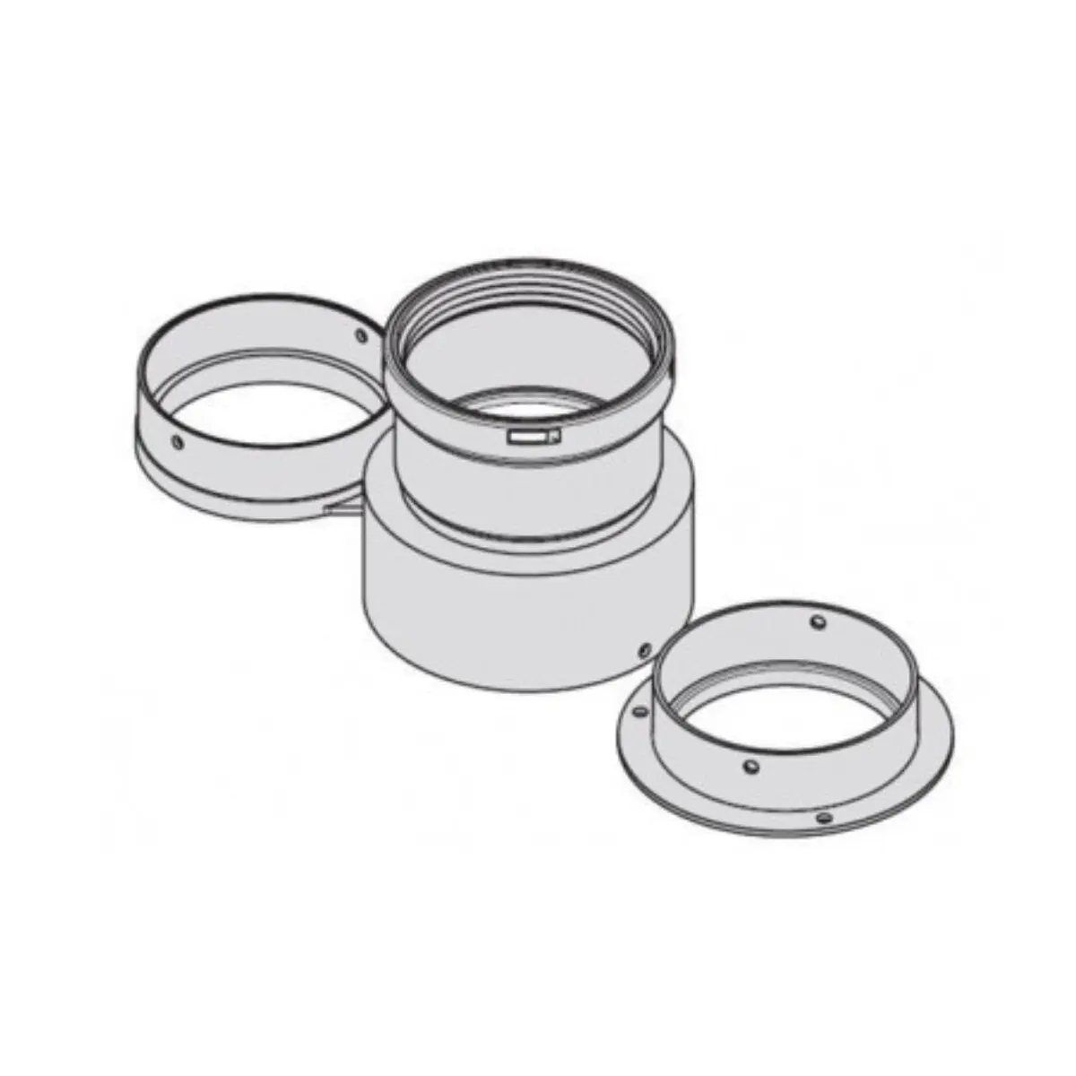 Kit scarico fumi sdoppiato Beretta da Ø60/100 a Ø80/80 - per Scaldabagni