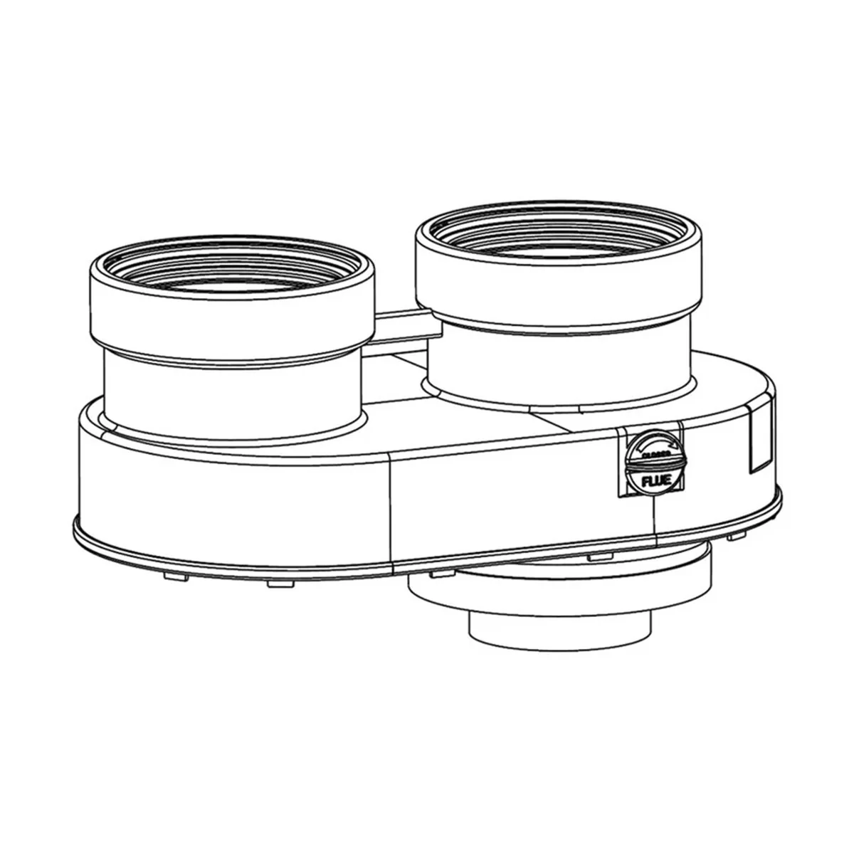 Kit sdoppiatore da Ø60/100 mm a Ø80-80 mm per caldaie a condensazione Beretta orientabile compatto