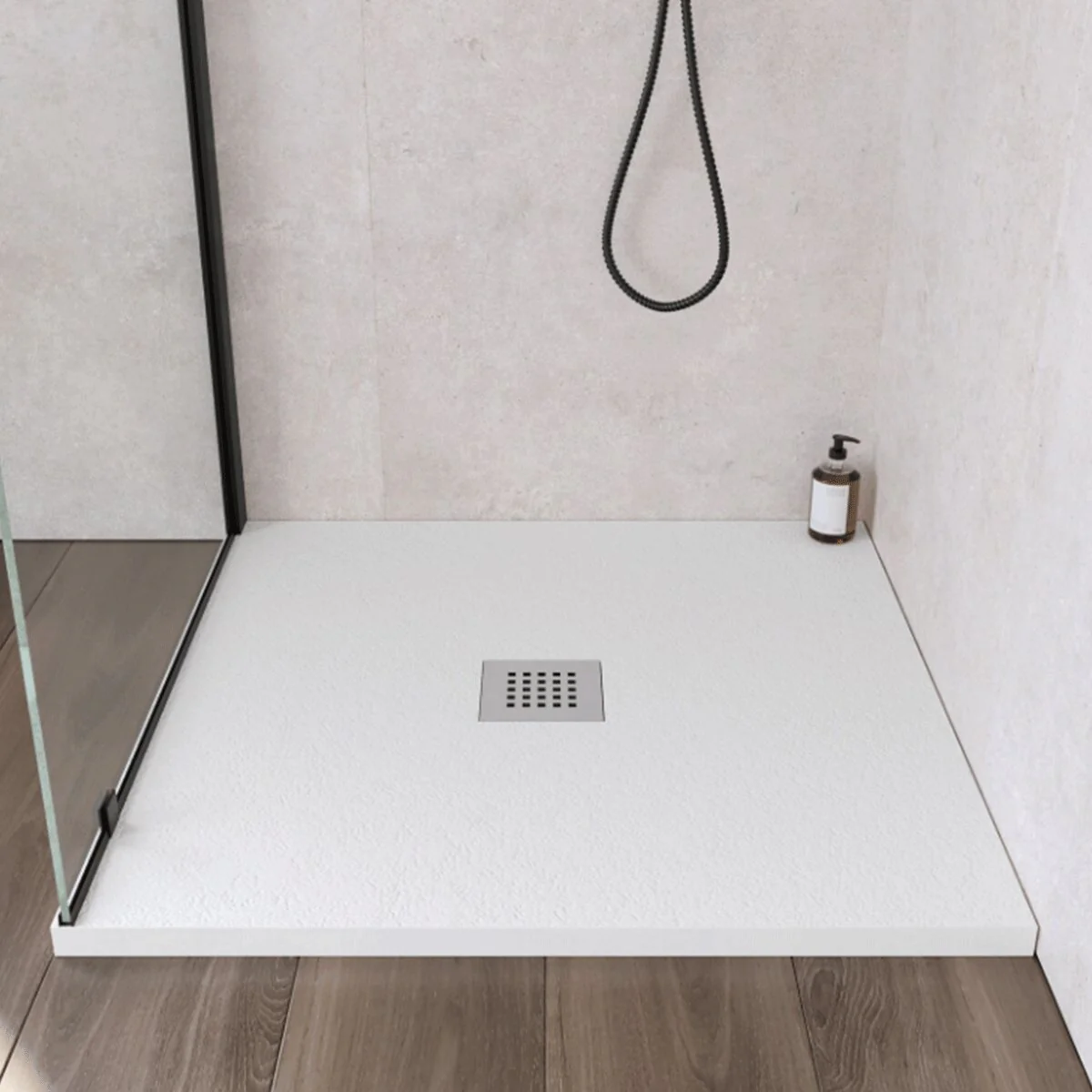 Piatto doccia Ercos Stone 900x900 Quadrato Bianco Opaco - Image 2