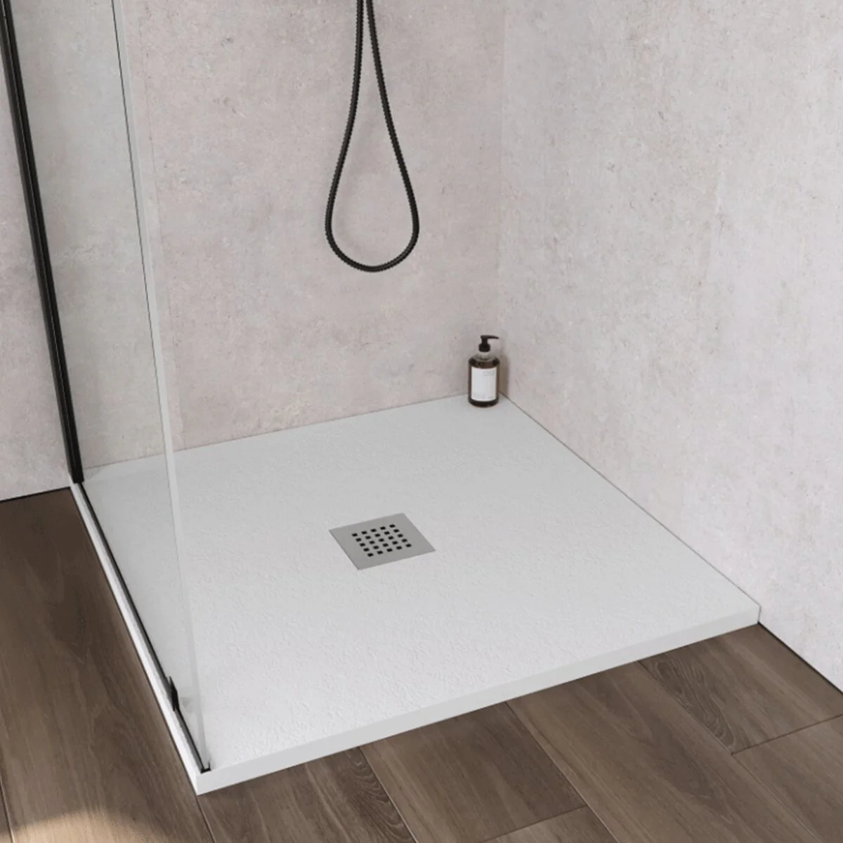 Piatto doccia Ercos Stone 900x900 Quadrato Bianco Opaco - Image 3