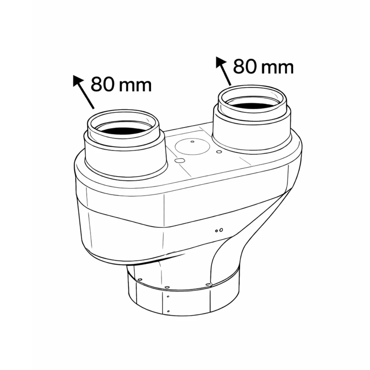 Sdoppiatore fumi Vaillant 80/80 mm - per scaldabagno TurboMAG plus