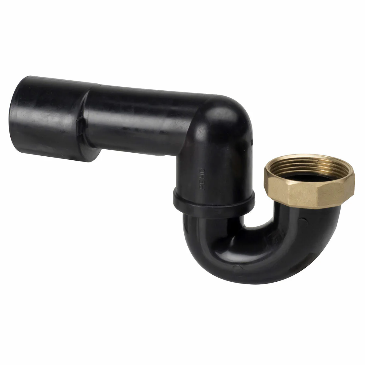 Sifone Valsir C2 in HDPE per scarico vasca con dado in ottone, connessione a saldare, versione bassa