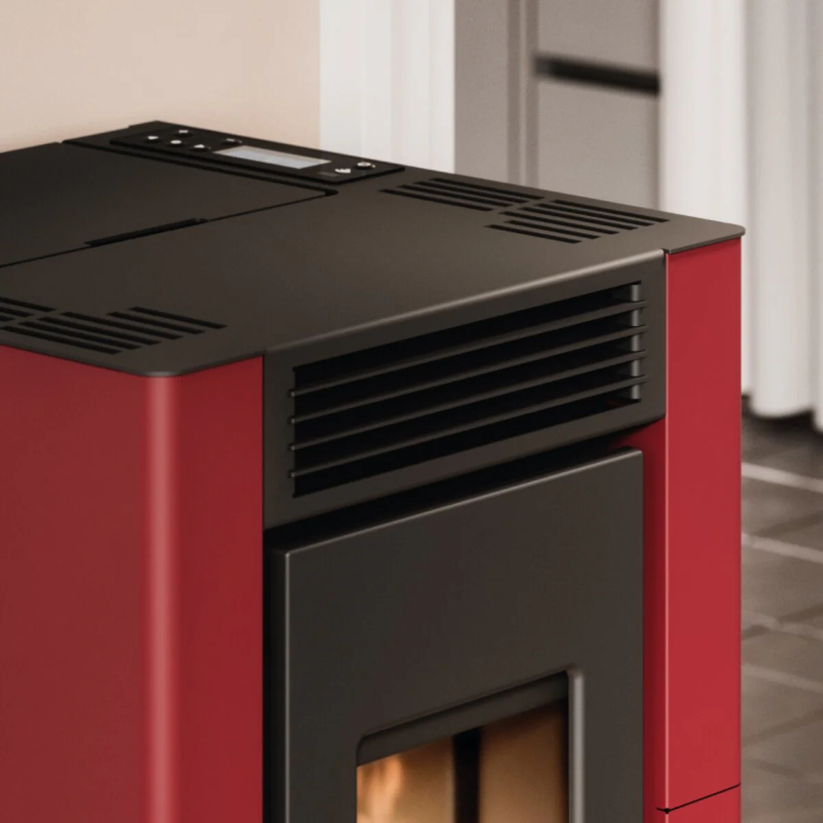 Stufa a pellet Cadel Cristal 6 ad aria 5,5 kW - WiFi ROSSO - Image 3