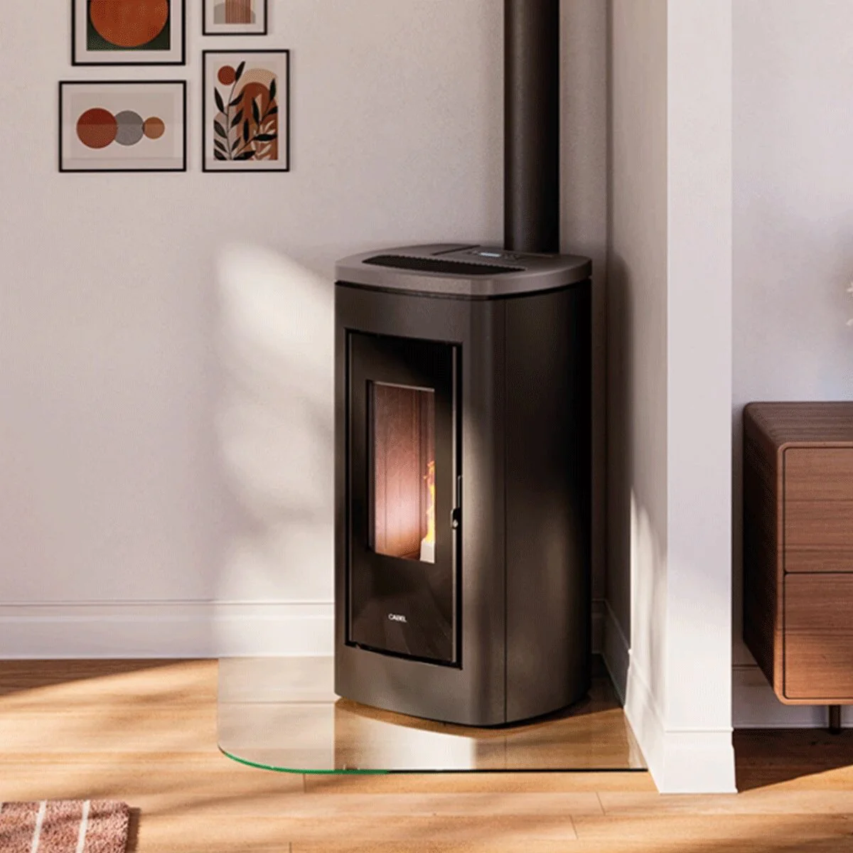 Stufa a pellet Cadel Eclipse Plus 11 10,5 kW ad aria canalizzata WiFi Antracite - Image 2