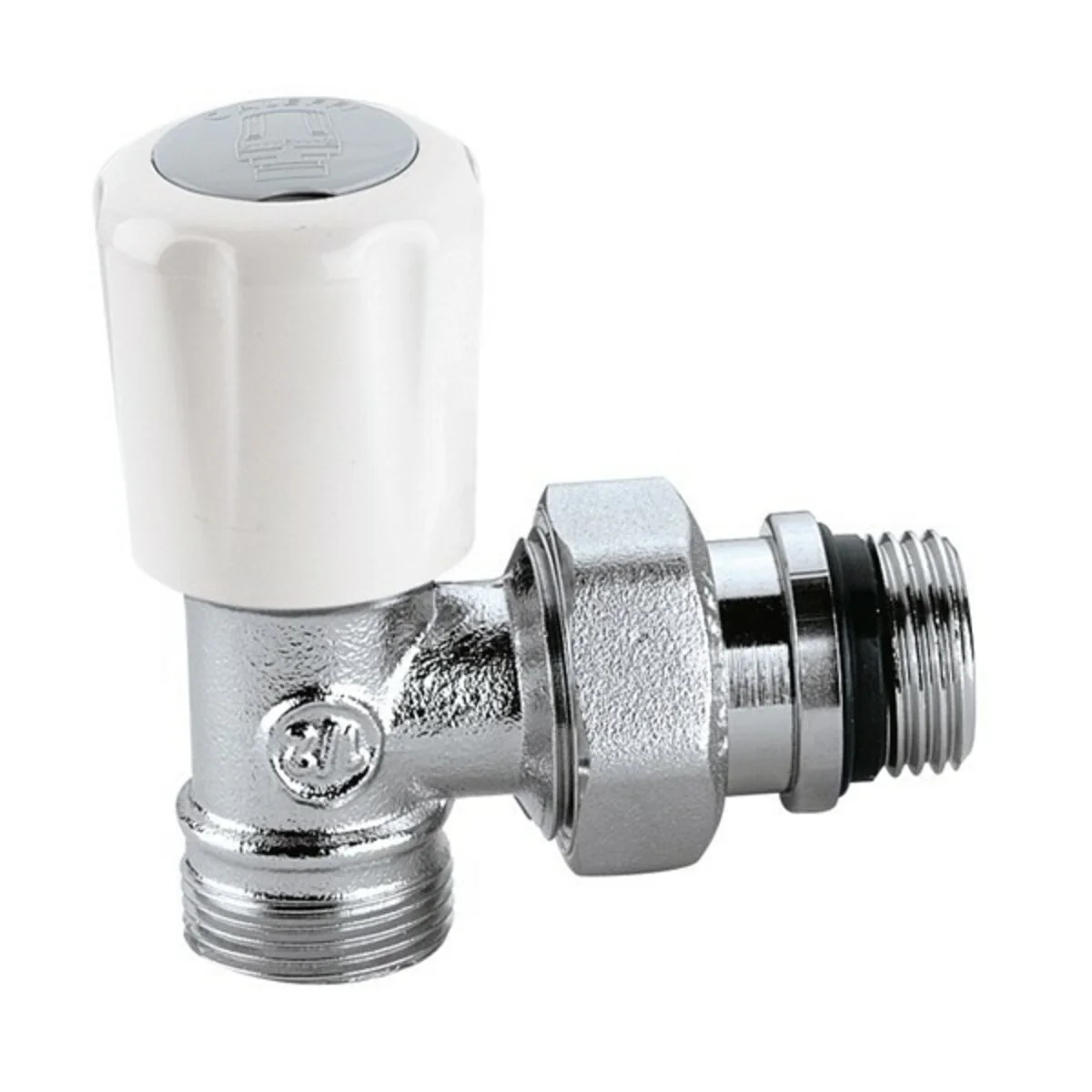Valvola a squadra termostatizzabile Caleffi serie 338 allacci 3/8" per radiatori